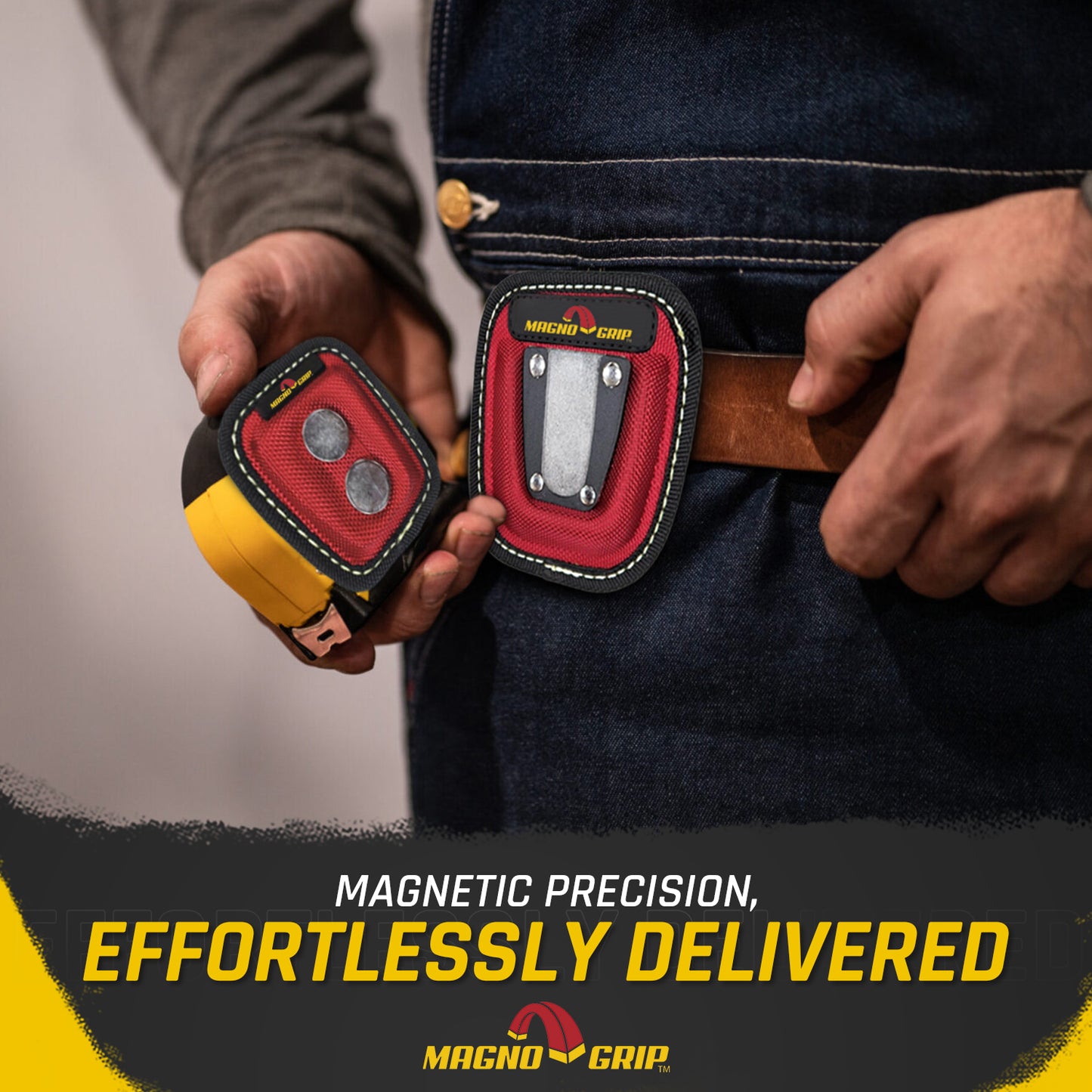 MagnoGrip Quick Snap Magnetic Tape Measure Holder - Red Ballistic
