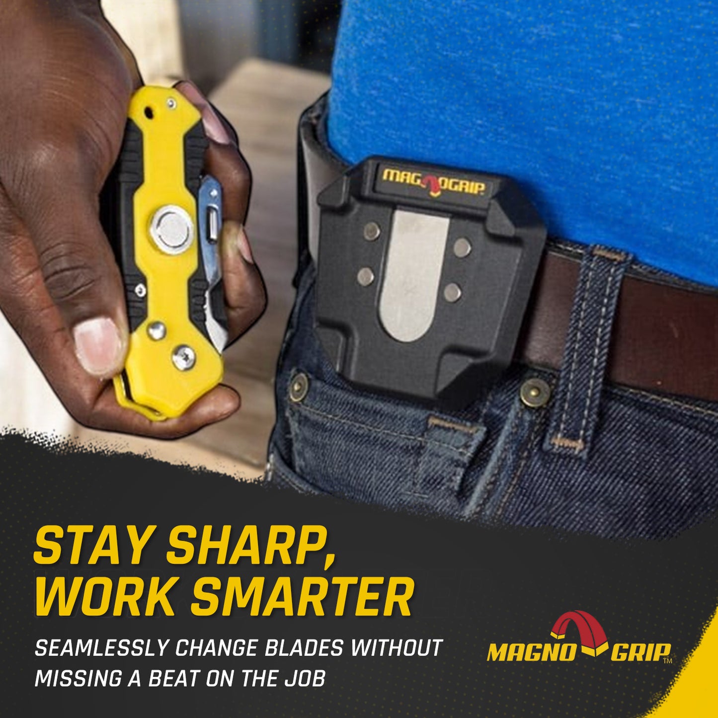 MagnoGrip Quick Snap Magnetic Slide Utility Knife with Universal Holder