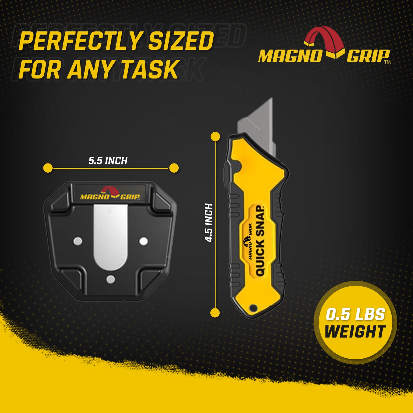 MagnoGrip Quick Snap Magnetic Slide Utility Knife with Universal Holder