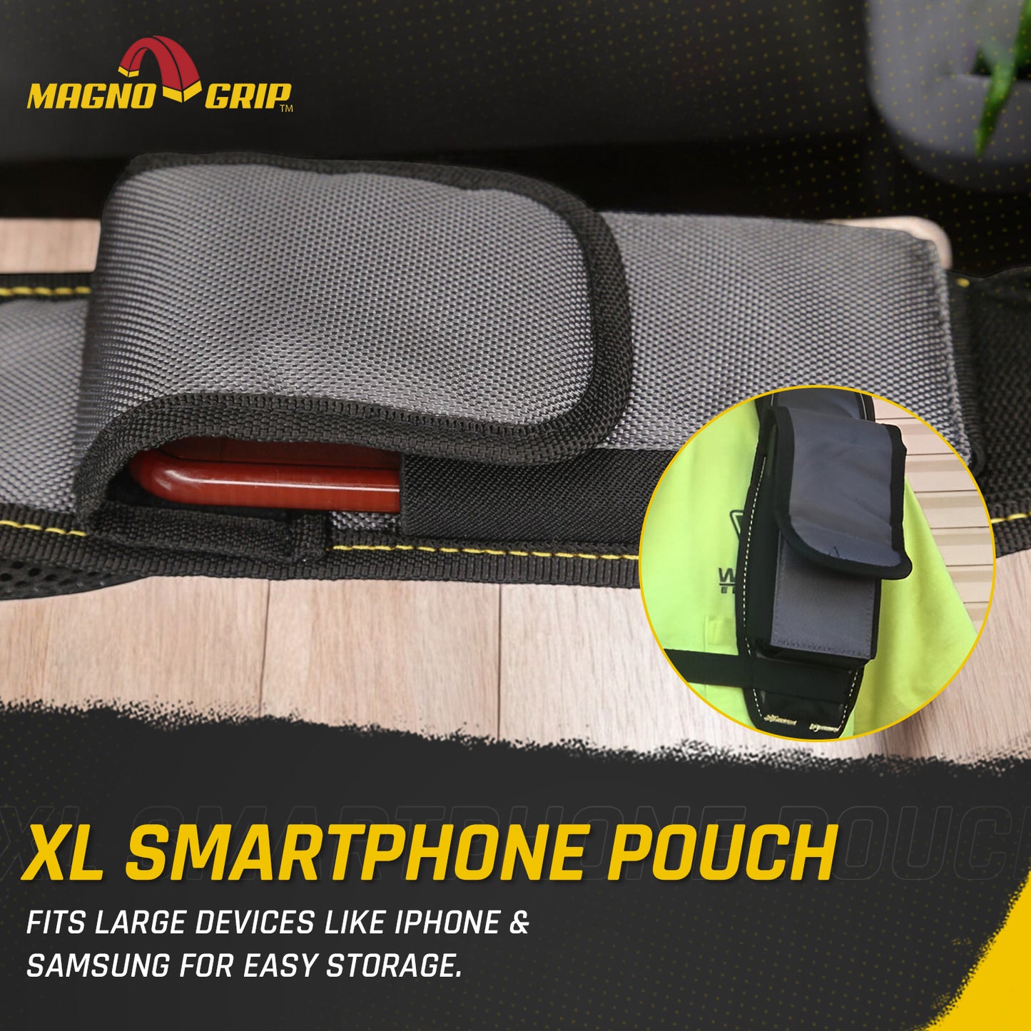 MagnoGrip Pro Suspenders with Smart Phone Pouch