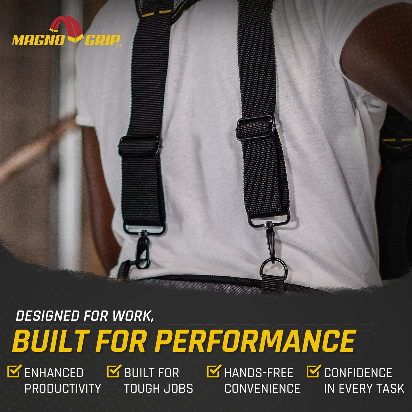 MagnoGrip Pro Suspenders with Smart Phone Pouch