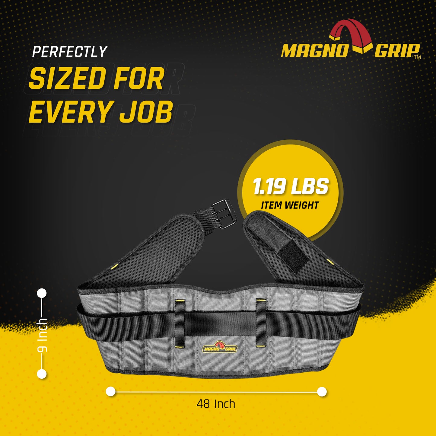 MagnoGrip Padded Work Belt with Integrated Back Support