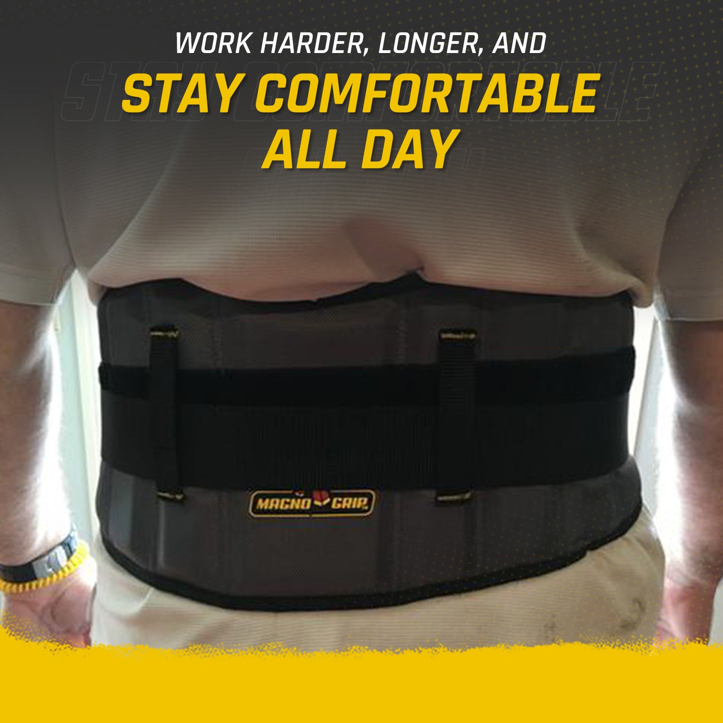 MagnoGrip Padded Work Belt with Integrated Back Support