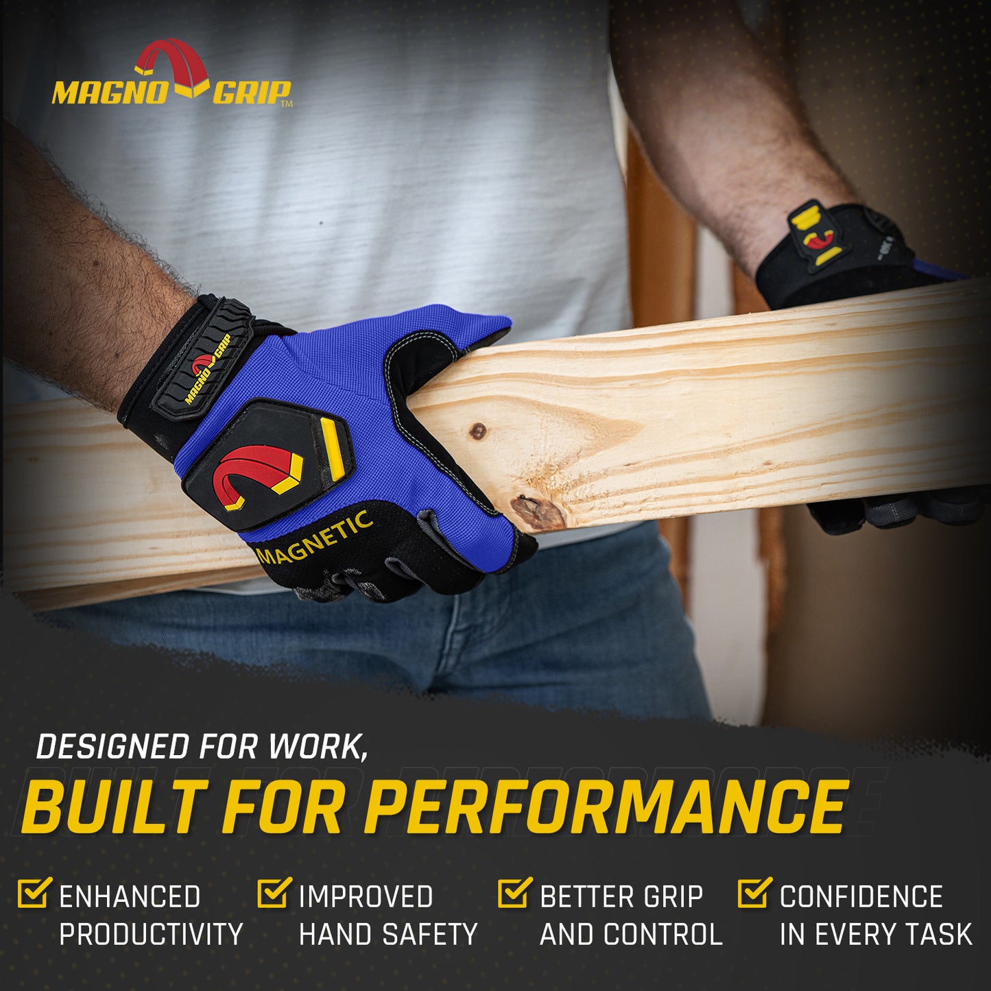 MagnoGrip Pro Performance Magnetic Glove - Blue