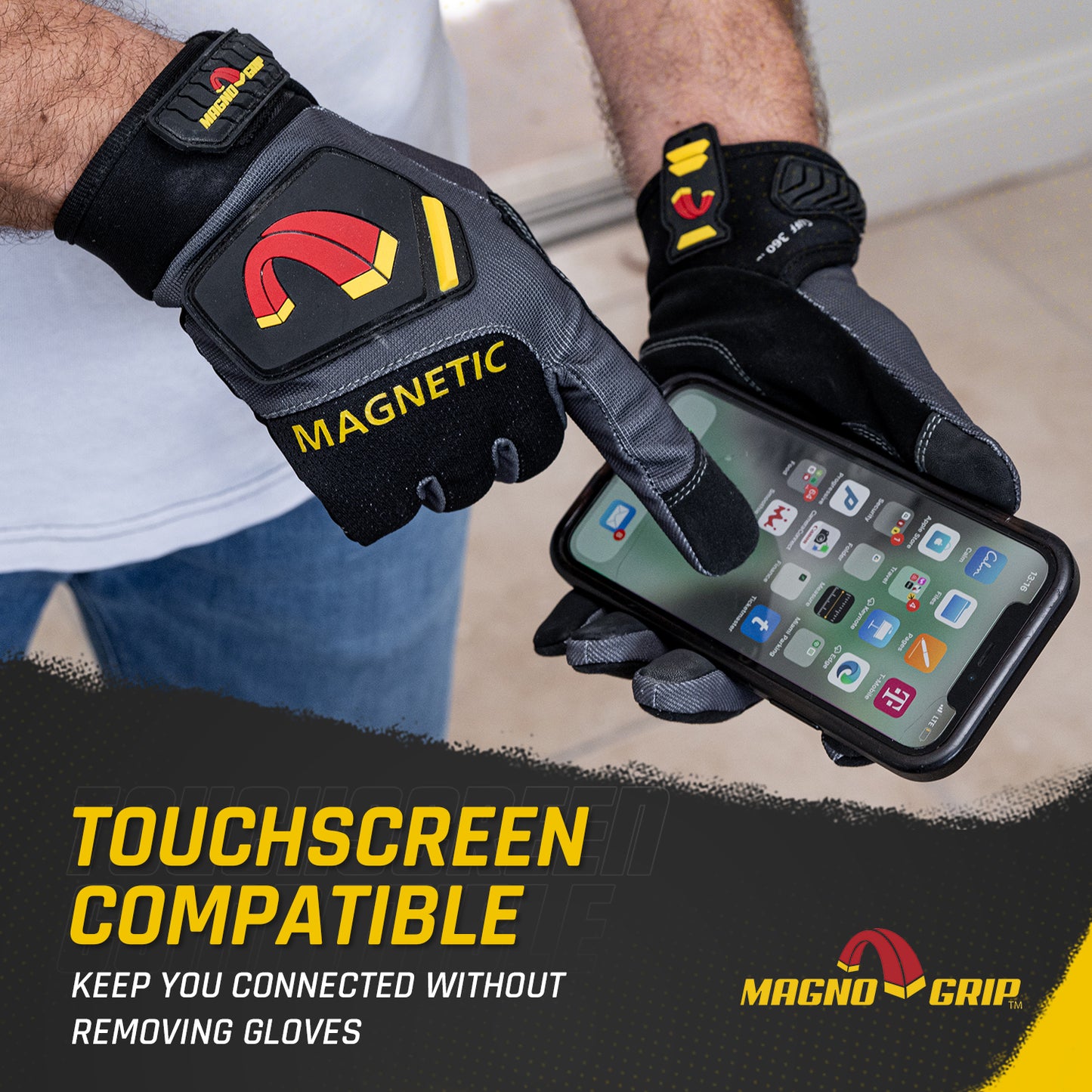 MagnoGrip Pro Performance Magnetic Glove - Platinum Gray