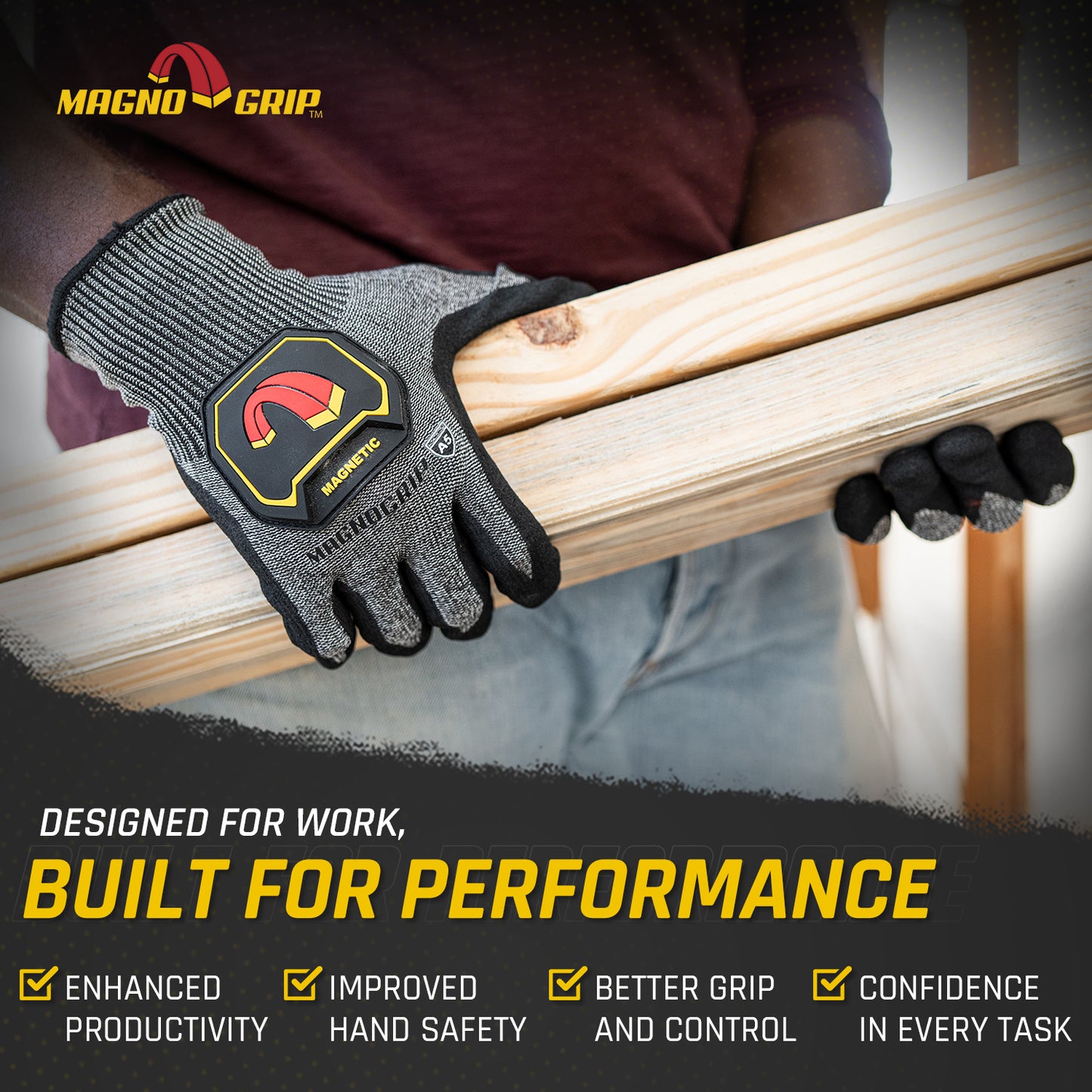 MagnoGrip Level 5 Impact Cut Resistant Magnetic Glove
