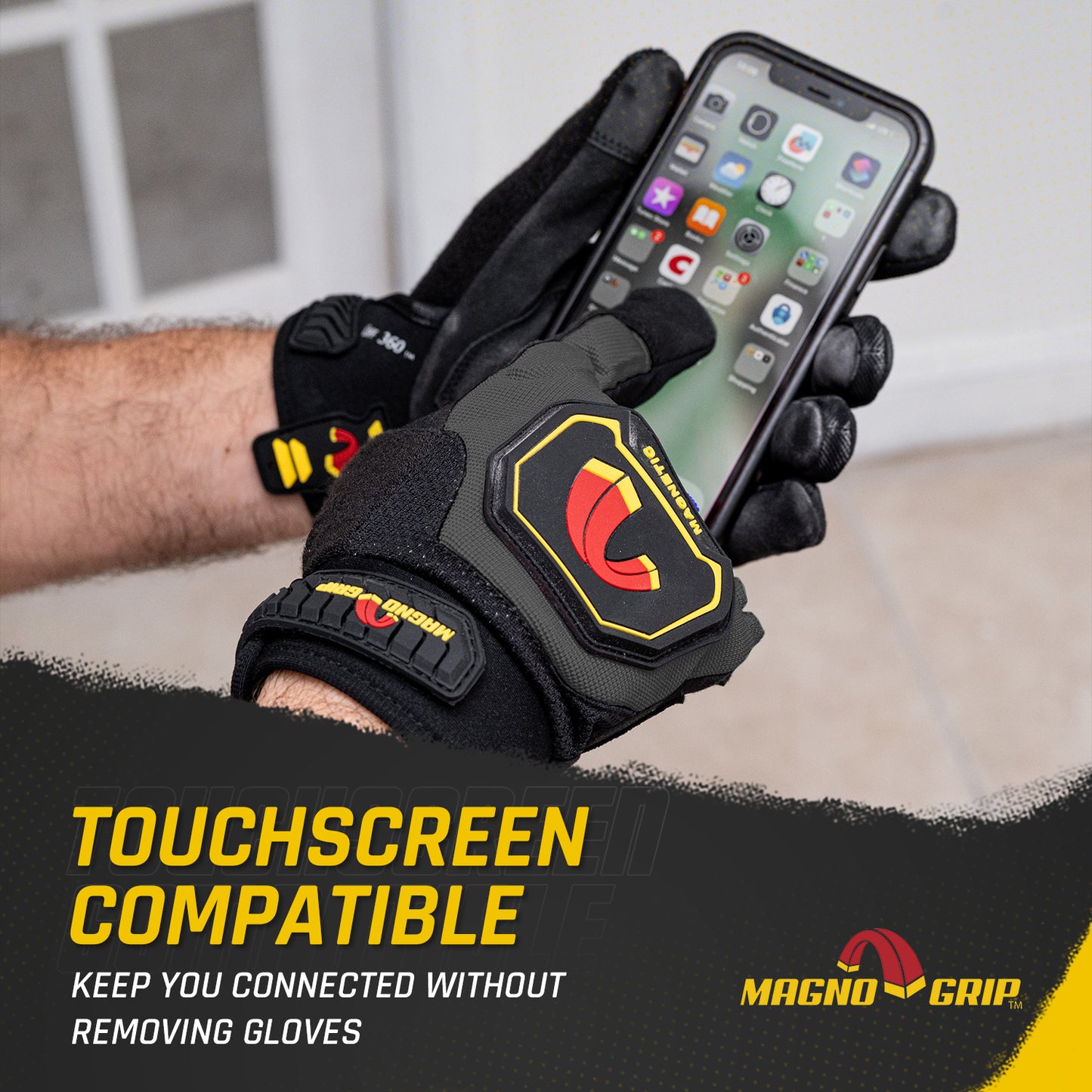 MagnoGrip Pro Impact Magnetic Glove - Platinum Gray