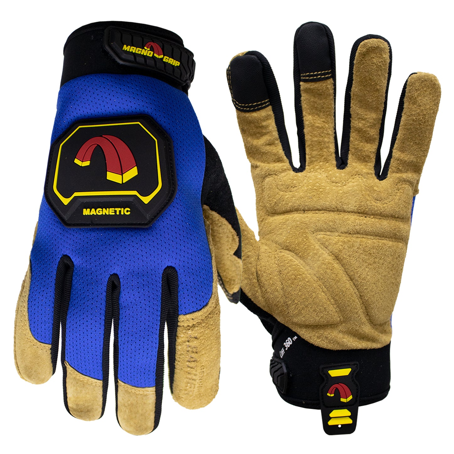 MagnoGrip Hi Dex Leather Magnetic Glove - Blue