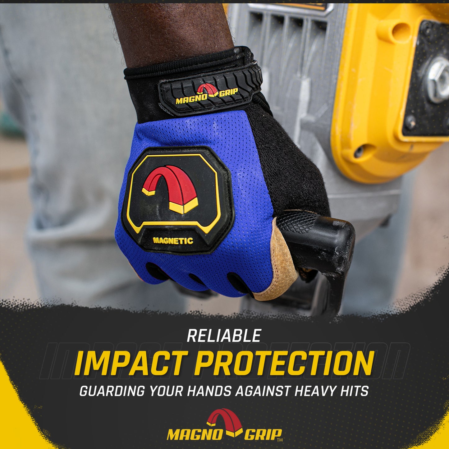 MagnoGrip Hi Dex Leather Magnetic Glove - Blue