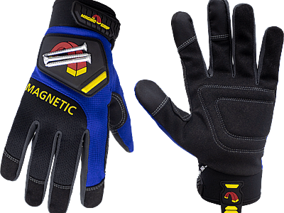 MagnoGrip Pro Performance Glove with Magnetic Storage in Blue color