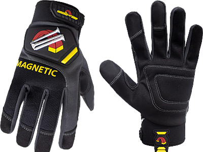 MagnoGrip Pro Performance Glove with Magnetic Storage in Platinum Gray color