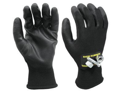 MagnoGrip Pro FingerGrip Work Glove with Magnetic Storage for Holding Nails  & Screws, Touchscreen, High Dexterity, All-Purpose, Impact Protection