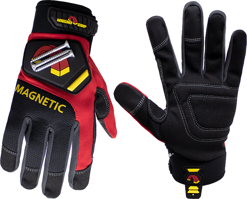 MagnoGrip Pro Performance Glove with Magnetic Storage in Red Color