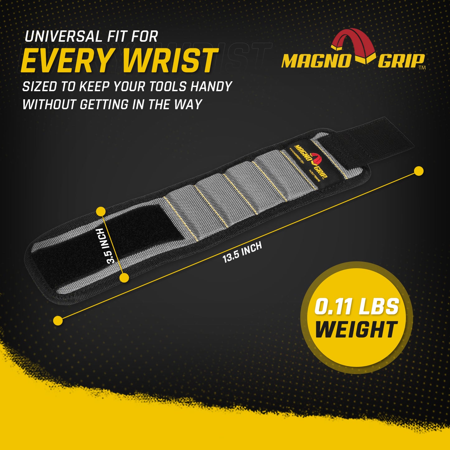 MagnoGrip Magnetic Wristband - Platinum Gray