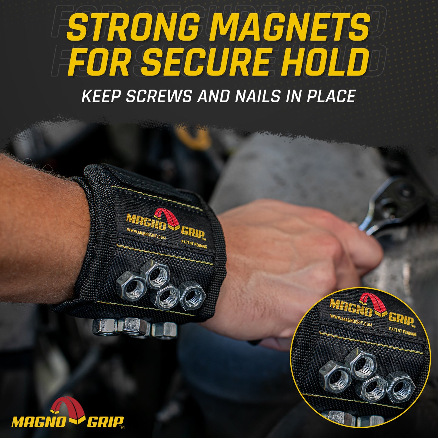 MagnoGrip Magnetic Wristband - Black