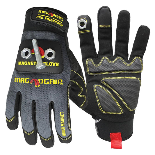 MagnoGrip Pro FingerGrip Work Glove with Integrated Magnetic Storage