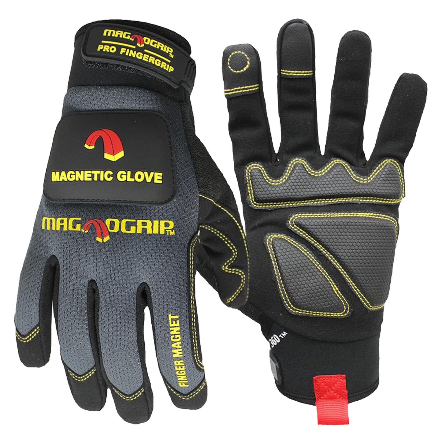 MagnoGrip Pro FingerGrip Work Glove with Integrated Magnetic Storage