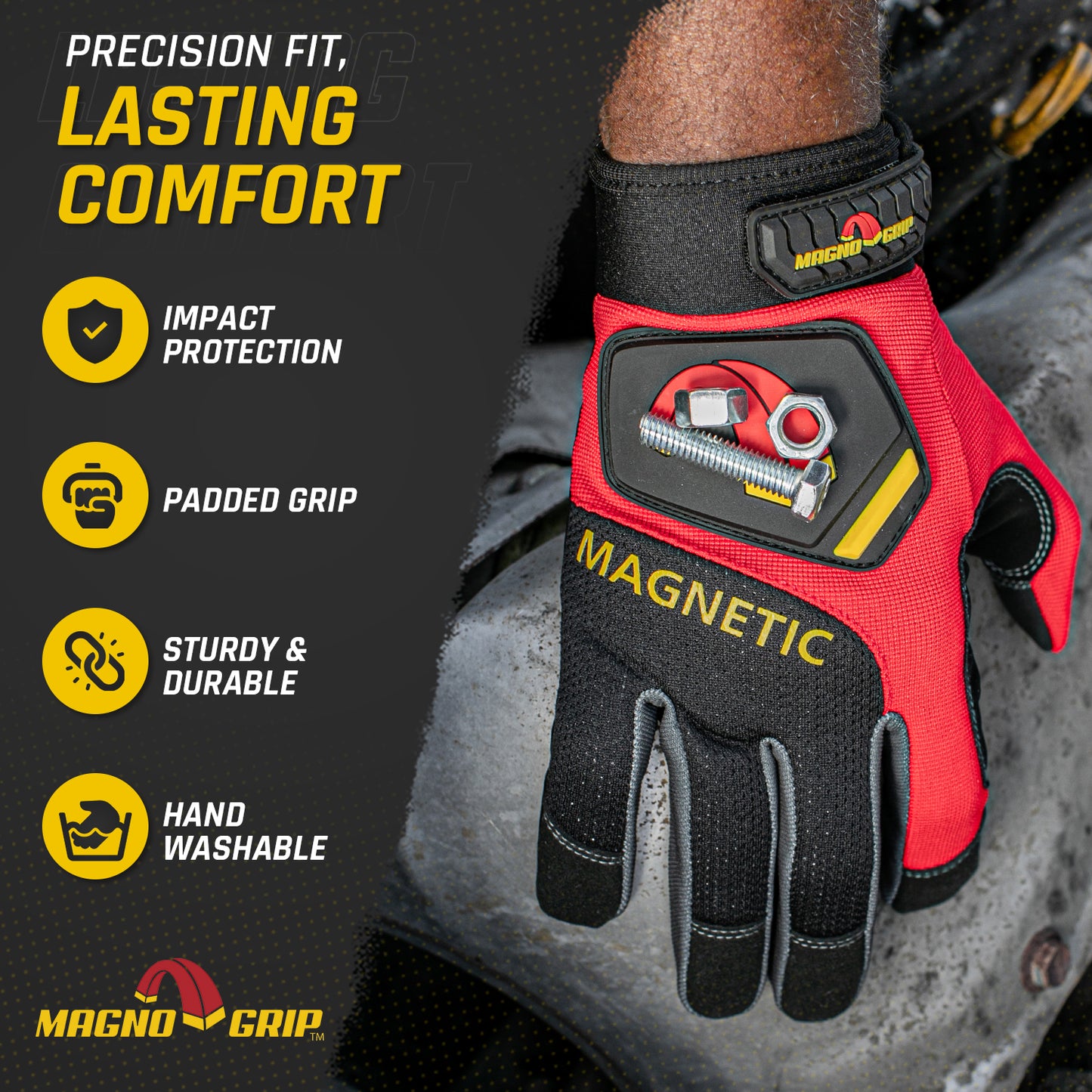 MagnoGrip Pro Performance Magnetic Glove - Red