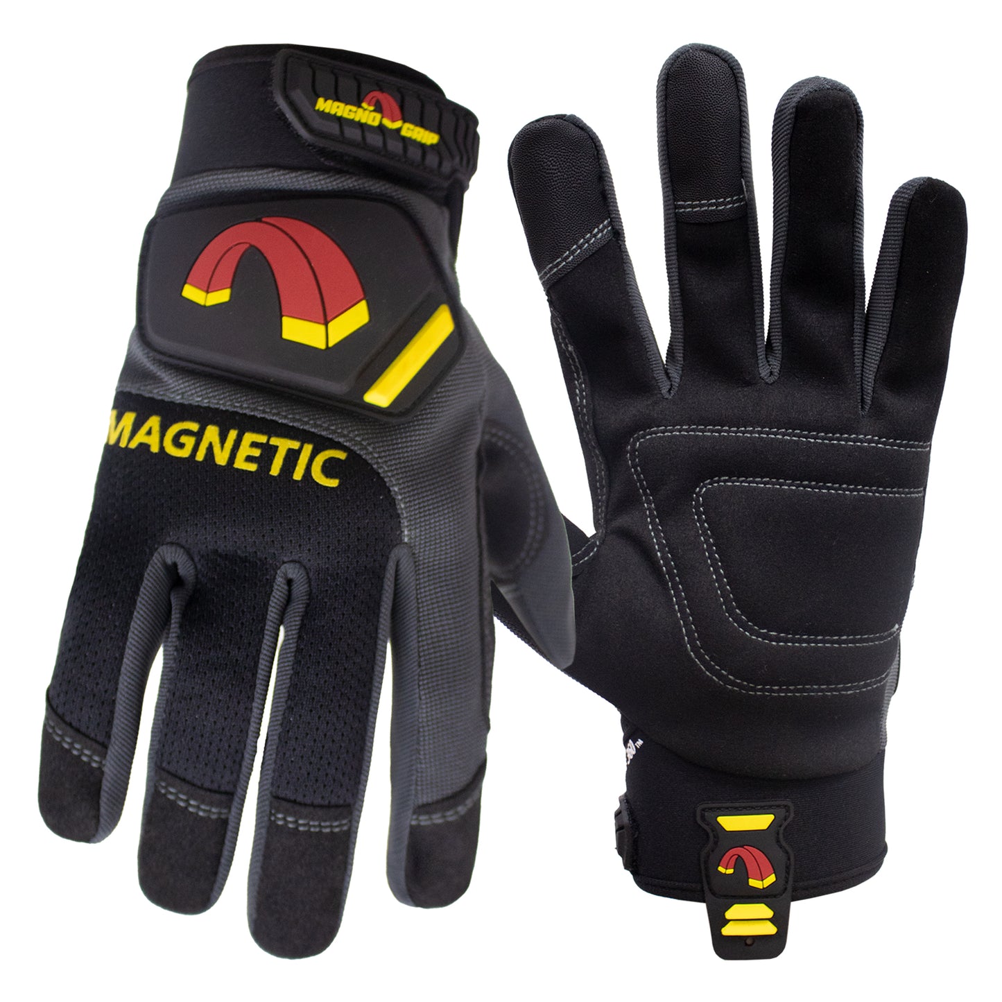 MagnoGrip Pro Performance Work Glove with Integrated Magnetic Storage - Platinum Gray