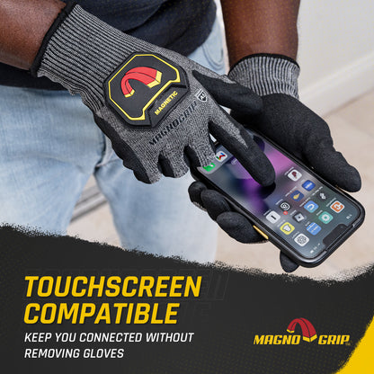 MagnoGrip Level 5 Impact Cut Resistant Work Glove with Integrated Magnetic Storage