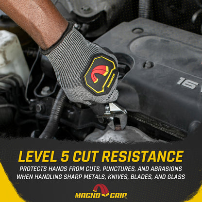 MagnoGrip Level 5 Impact Cut Resistant Work Glove with Integrated Magnetic Storage