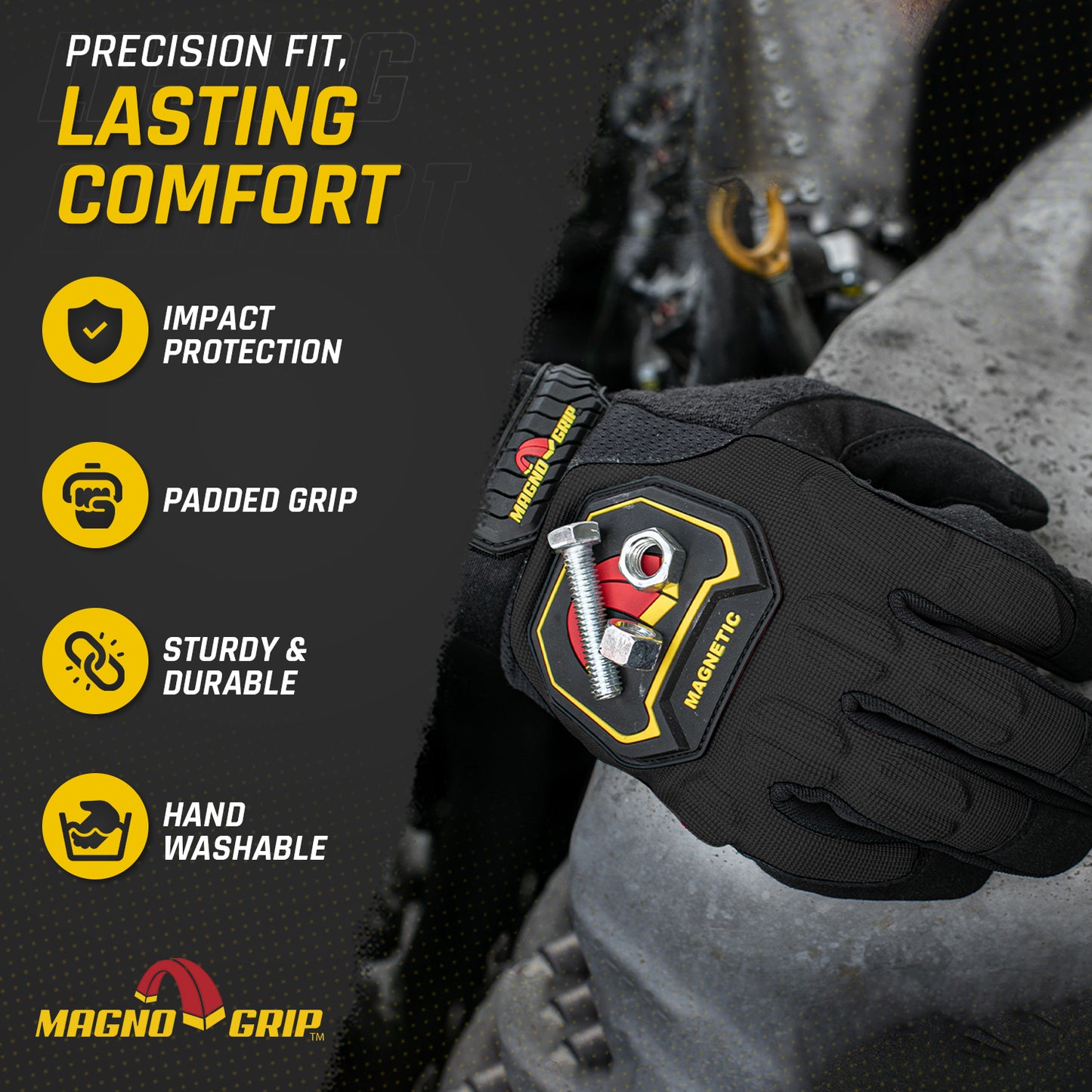 MagnoGrip Pro Impact Magnetic Glove - Black