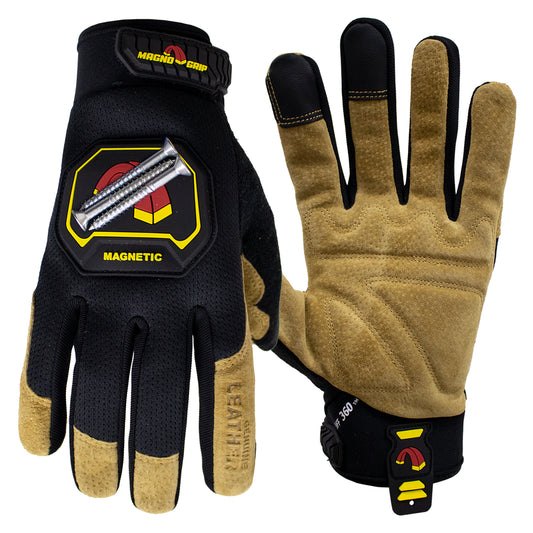 MagnoGrip Hi Dex Leather Magnetic Glove - Black