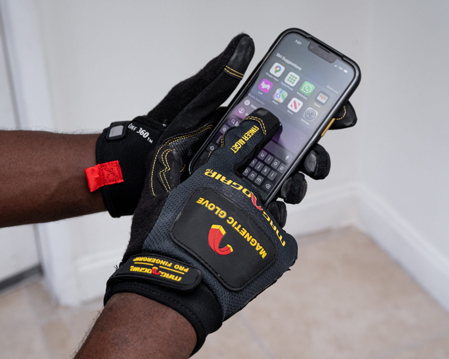 MagnoGrip Pro FingerGrip Work Glove with Integrated Magnetic Storage