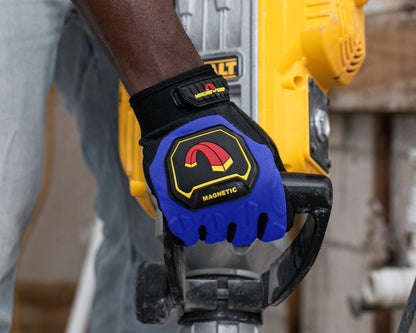 MagnoGrip Pro Impact Work Glove with Integrated Magnetic Storage - Blue