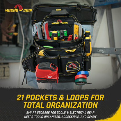 MagnoGrip Snap Lock Master Electrician's Pouch with Shoulder Strap