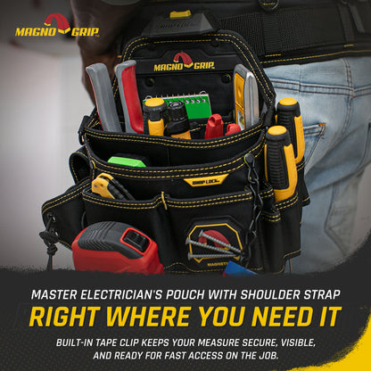MagnoGrip Snap Lock Master Electrician's Pouch with Shoulder Strap