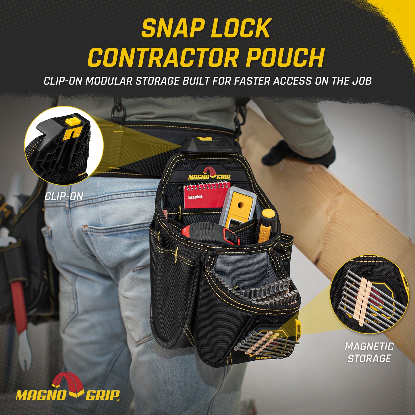 MagnoGrip Snap Lock Contractor Pouch