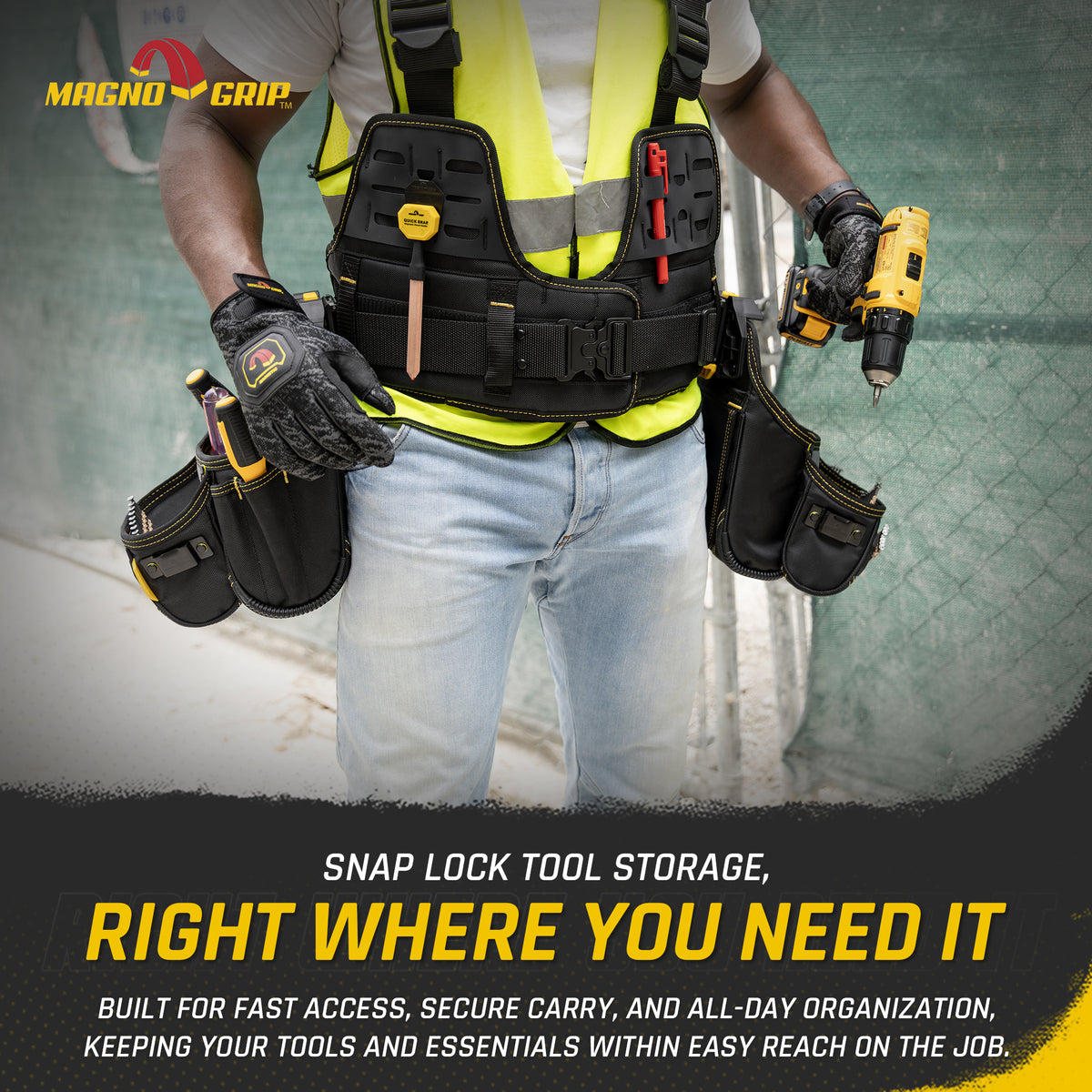 MagnoGrip Snap Lock Tradesman Tool Vest Suspension Rig