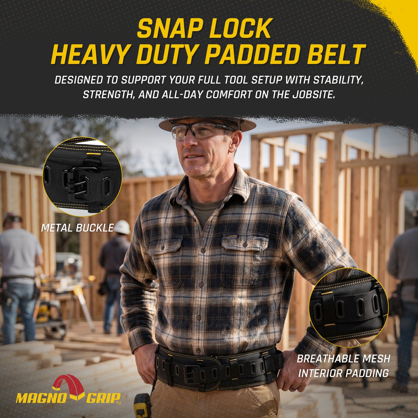 MagnoGrip Snap Lock Heavy Duty Padded Belt