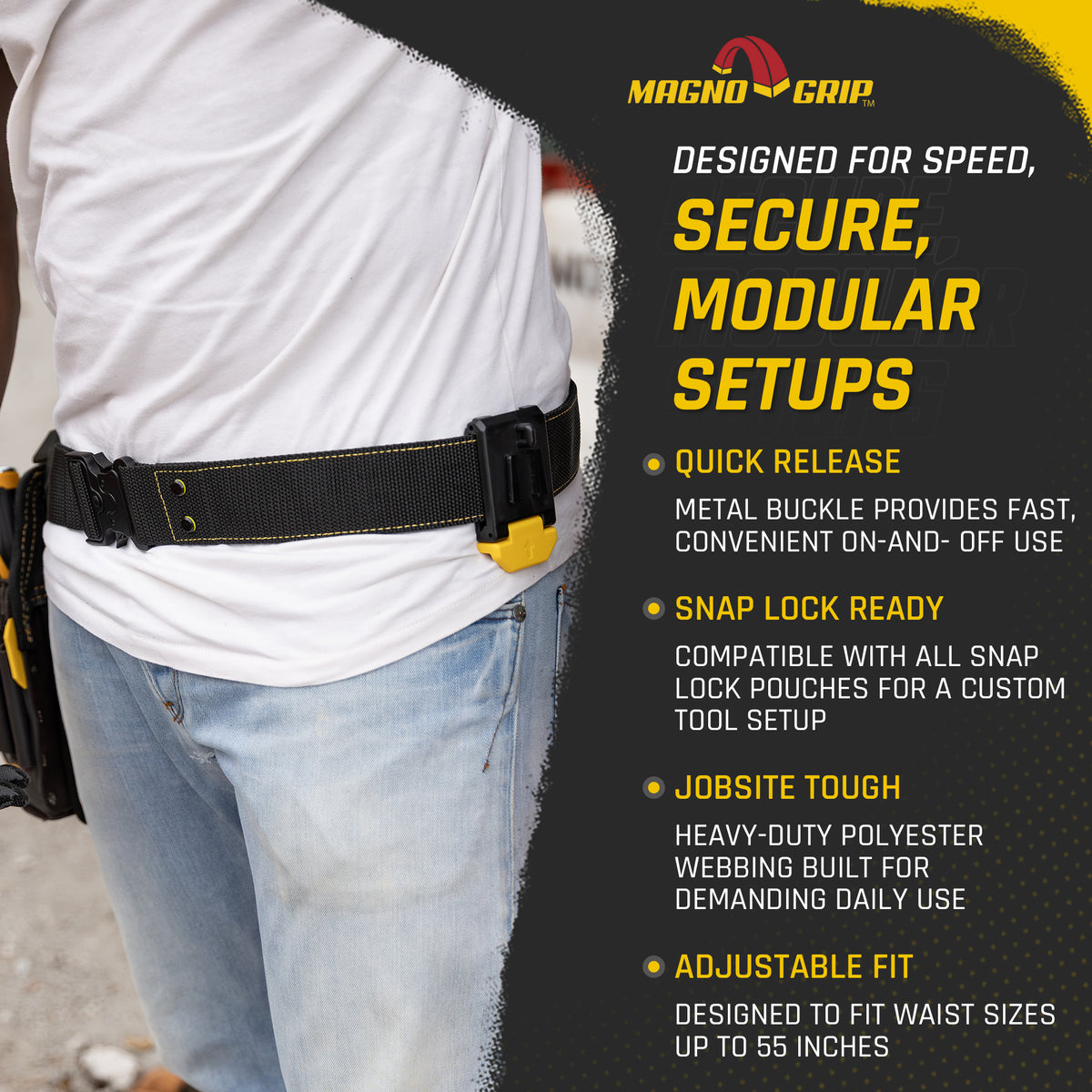 MagnoGrip Snap Lock Quick Release Work Belt