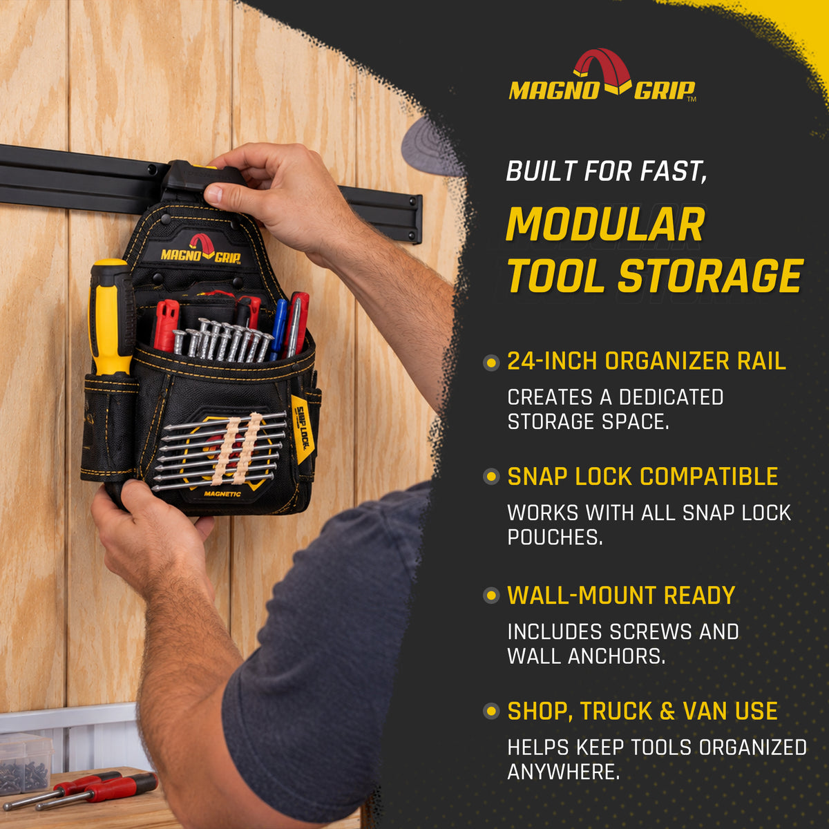 MagnoGrip Snap Lock Wall Organizer