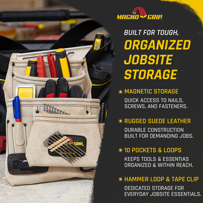 MagnoGrip Suede Leather Contractor Pouch