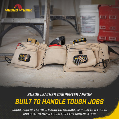 MagnoGrip Suede Leather Carpenter Apron