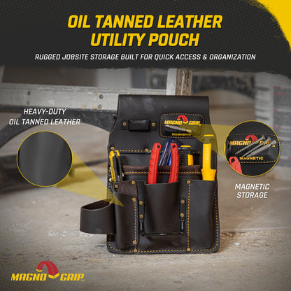 MagnoGrip Oil Tanned Leather Utility Pouch