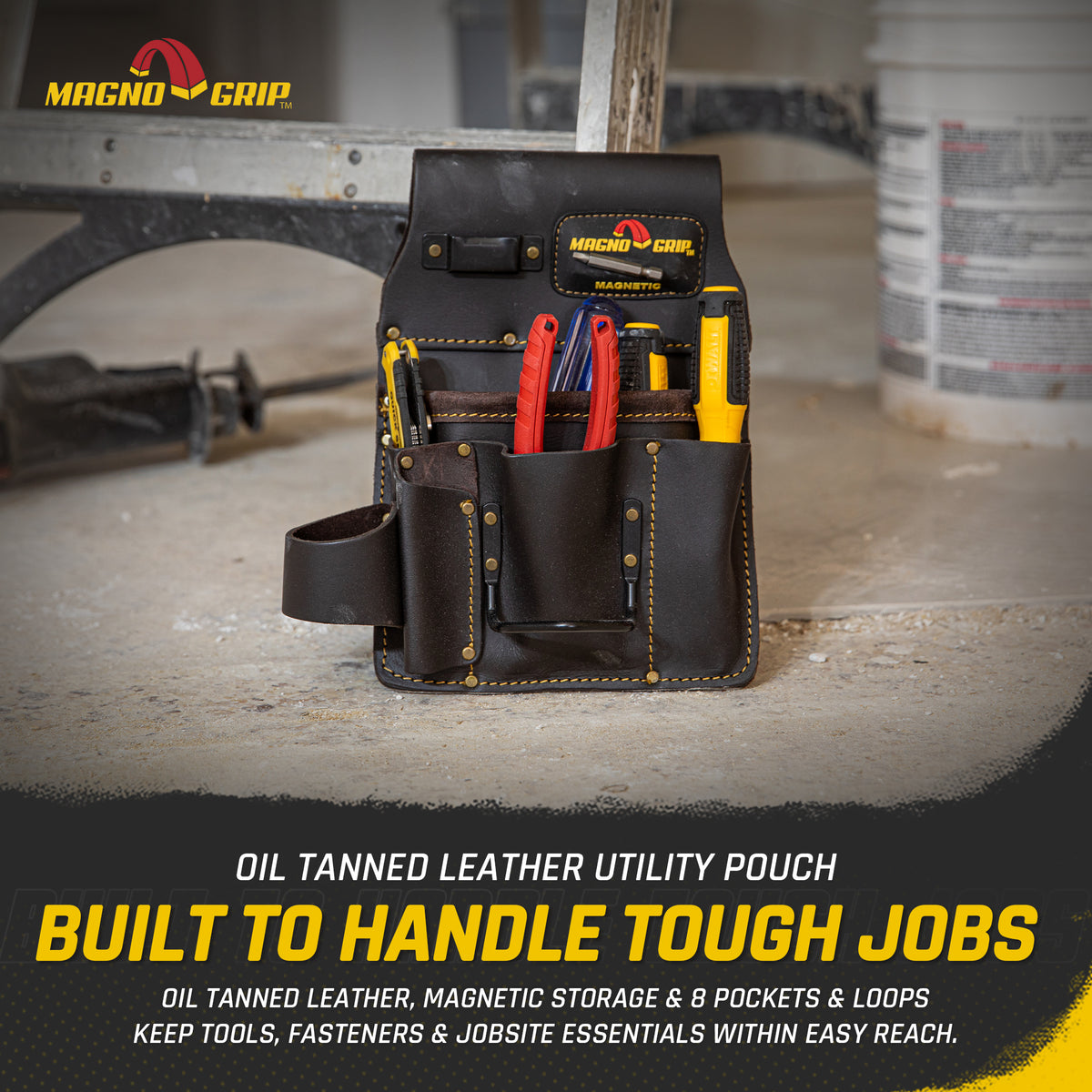 MagnoGrip Oil Tanned Leather Utility Pouch