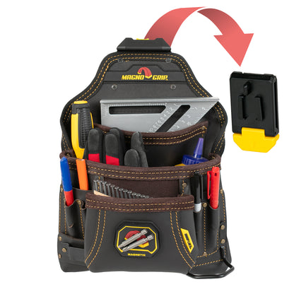 MagnoGrip Snap Lock Oil Tanned Leather Contractor Pouch