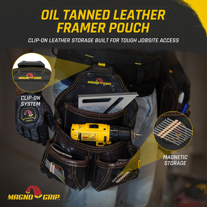 MagnoGrip Snap Lock Oil Tanned Leather Framer Pouch