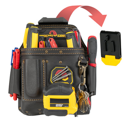 MagnoGrip Snap Lock Oil Tanned Leather Electrician Pouch