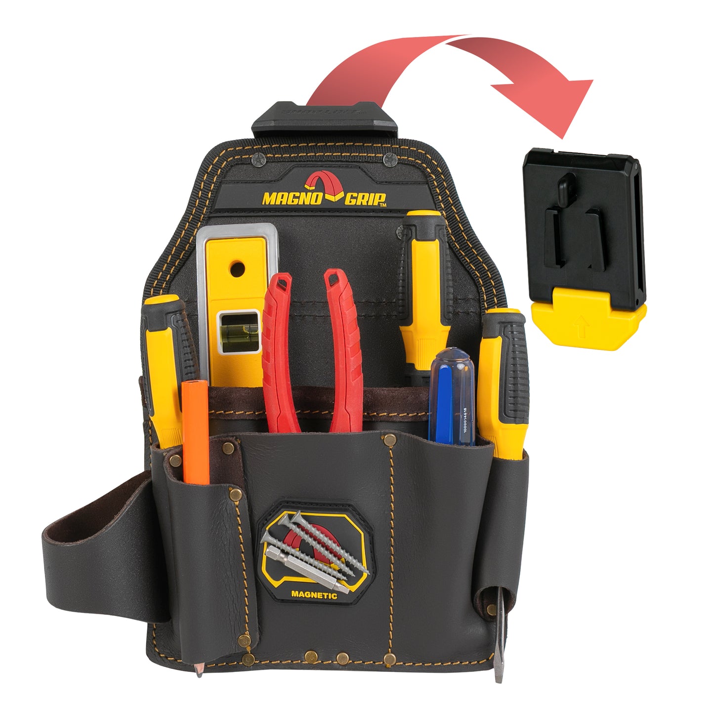 MagnoGrip Snap Lock Oil Tanned Leather Utility Pouch