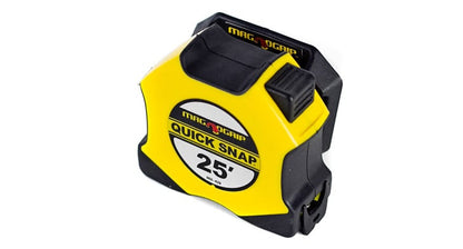 MagnoGrip Quick Snap 25' Magnetic Tape Measure with Universal Holder