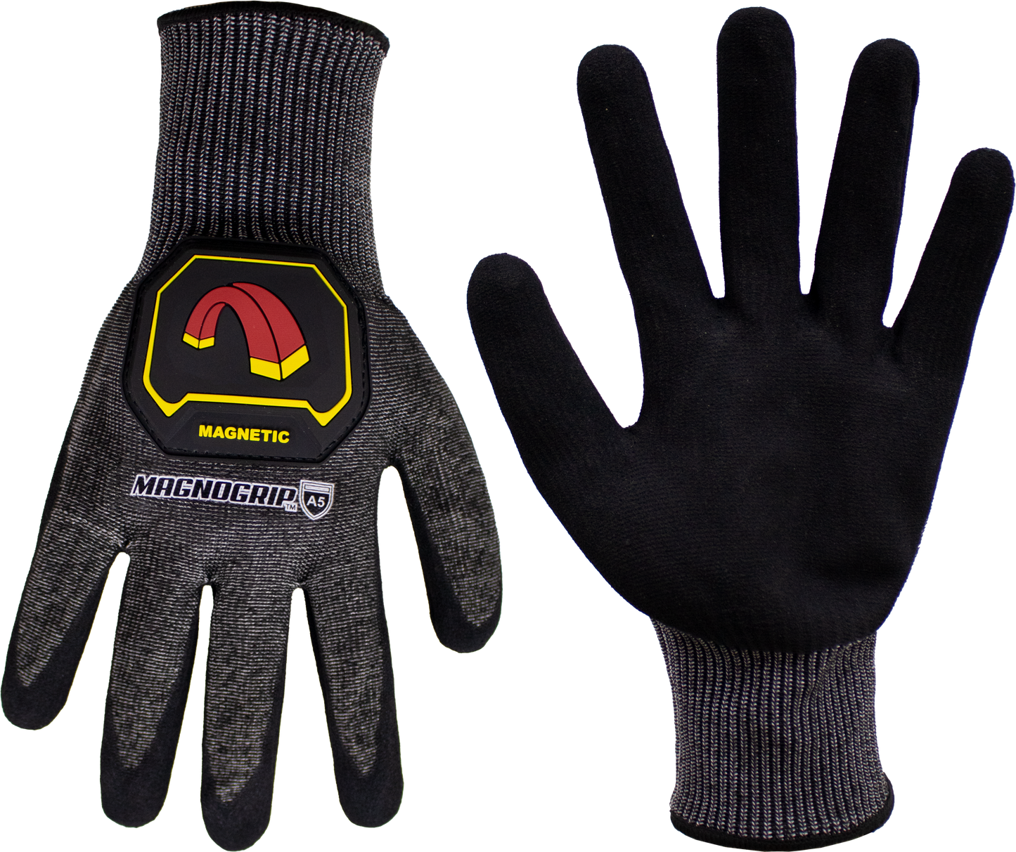 MagnoGrip Level 5 Impact Cut Resistant Work Glove with Integrated Magnetic Storage