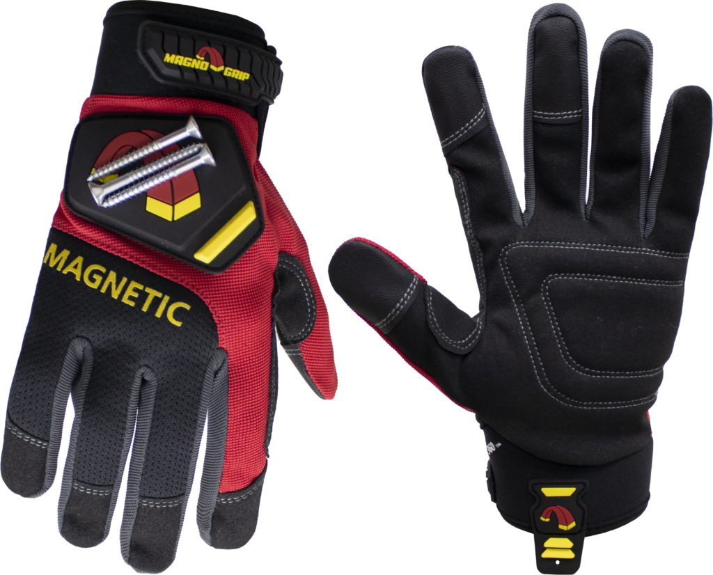 MagnoGrip Pro Performance Glove with Magnetic Storage in Red Color