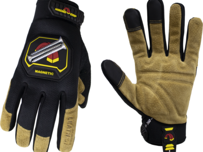 MagnoGrip Hi Dex Leather Glove with Magnetic Storage in Black color